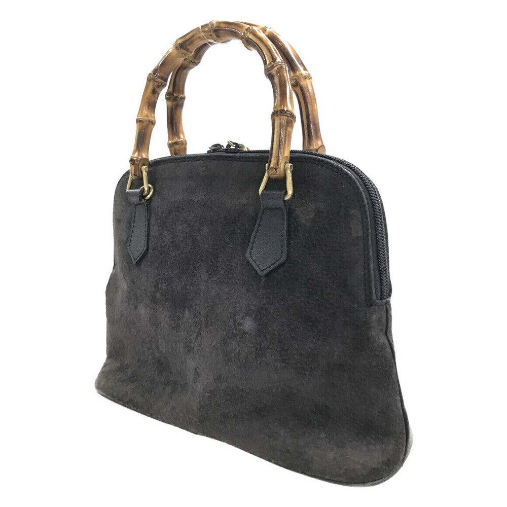 Gucci Suede Black Bamboo Handbag - Picture 1 of 6